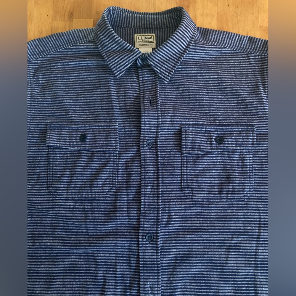 L.L. Bean Men’s Traditional Fit Stripe Chamois shirt